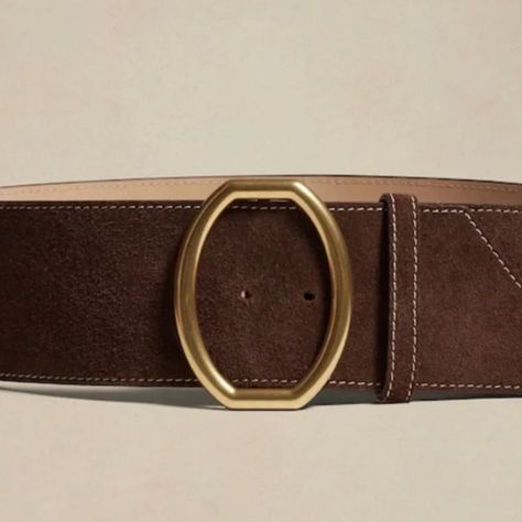 Nwt! Banana Republic Sold Out Ravello Suede Waist Belt Chocolate Brown. Gold Buckle. Italian Leather, Made It Italy Size Small Signature Showcase, This Luxurious Belt Is Crafted From Sturdy, Supple Suede Cut In A Wide With And Finished With Decorative Top-Stitching And Our Signature Demi-Lune Buckle In Brushed, Golden Brass. Leather Working Group: By Purchasing This Product, You Are Supporting Responsible Leather Manufacturing Through The Leather Working Group. Fall Thrift, Plain White Sneakers, Leather Corset Belt, Collage Elements, Gold Belts, Suede Belt, Fashion Collage, Casual Belt, Studded Belt