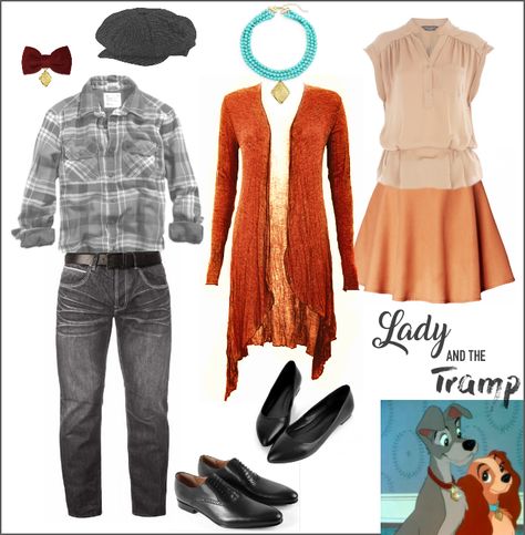 Disneybound Lady And The Tramp, Lady And The Tramp Cosplay, Disneybound Friends, Disneybounding Couples, Lady And The Tramp Disneybound, Disneybound Outfits Couples, Disney Bound Outfits Couples, Disney Bounding Couples, Lady And The Tramp Costume