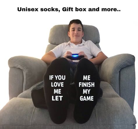 Check out this item in my Etsy shop https://www.etsy.com/listing/832132685/gaming-socks-for-teens-boys-funny Funny Stocking Stuffers, Girl Man, Gifts For Teen Boys, Best Valentine's Day Gifts, Christmas Gifts For Boys, Easter Gifts For Kids, Funny Birthday Gifts, Easter Humor, Funny Christmas Gifts