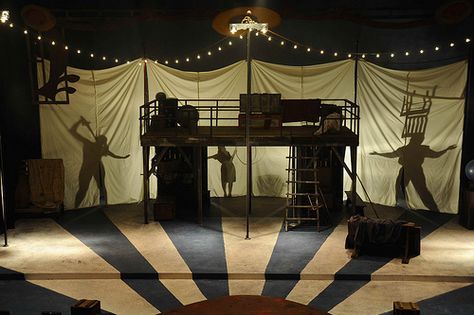 Circus Theatre Set Design, Circus Set Design, Set Theatre, Stairs Window, Circus Aesthetic, Halloween Circus, Stage Curtains, Circus Decorations, Episode Backgrounds