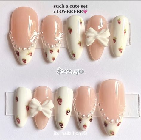 Shojo Nails, My Melody Nails, Punk Nails, Simple Gel Nails, Classy Acrylic Nails, Pretty Gel Nails, Really Cute Nails, Kawaii Nails, Cute Nail Art