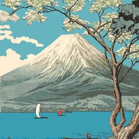 Japanese Nature Art, Japanese Nature, Art Japan, Mount Fuji, Spiritual Path, Night Routine, Art Nature, Japanese Art, Nature Art