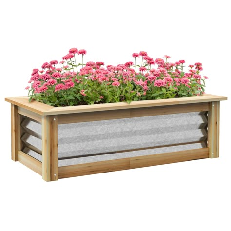 PRICES MAY VARY. Spacious Garden Bed: Get a garden going anywhere outside; our raised garden boxes let you set down soil even if you don't have a yard. You have the option to separate, organize, and optimize soil types. Reinforced Raised Planter: Metal and wood framing come together to create a reinforced raised planter capable of enduring harsh weather conditions. The galvanized steel is water-safe, and the wood helps it achieve greater wind endurance. Self-Draining Beds: With open bottoms, our Raised Vegetable Planter, Outdoor Planter Box, Wood Raised Garden Bed, Raised Garden Bed Kits, Outdoor Planter Boxes, Vegetable Beds Raised, Raised Planter Boxes, Vegetable Planters, Metal Raised Garden Beds