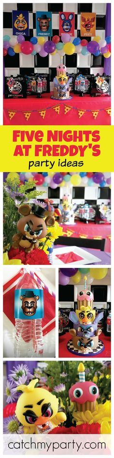 A great Five Nights at Freddy's Birthday party! Just look at the amazing Birthday Cake! See more party ideas at CatchMyParty.com Girl Sleepover, Birthday Halloween Party, Cool Birthday Cakes, 9th Birthday, Easter Crafts For Kids, 10th Birthday, Boy Birthday Party, 8th Birthday, Five Night