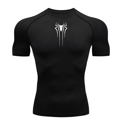 Compression Shirt Men, Spiderman Shirt, Spiderman Logo, Compression Clothing, Compression Top, Compression T Shirt, Gym Attire, Mens Compression, Shirt Template