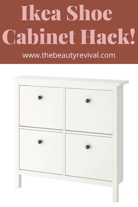 Small space storage ideas. Ikea shoe cabinet hack. #ikeahack #ikeahome #smallhome #smallhouseideas Small Space Storage Ideas, Space Storage Ideas, Ikea Shoe Cabinet Hack, Ikea Hemnes Shoe, Shoe Cabinet Hack, Maximalism Interior Design, Ikea Shoe Rack, Bedroom Makeover On A Budget, Ikea Hemnes Shoe Cabinet