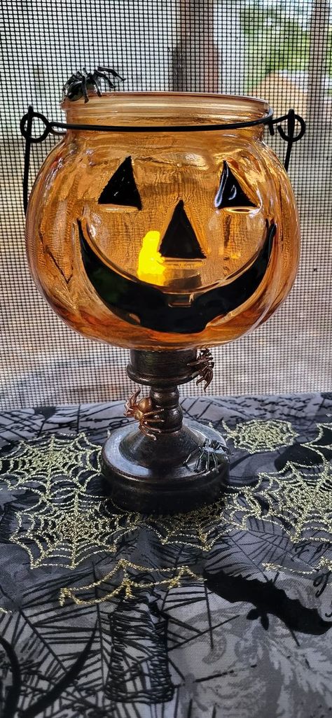 Dollar Tree crafts & DIY With Instructions | Simple candle holder | Facebook Dollar Tree Candle Holder Diy, Dollar Tree Crafts Diy, Dollar Tree Candle Holders, Candle Holder Diy, Diy Halloween Candy, Pumpkin Paint, Simple Candle, Candy Candle, Candle Pedestal