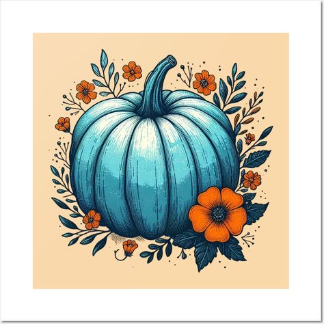 Fall season pumpkin artwork designed for fall Lover -- Choose from our vast selection of art prints and posters to match with your desired size to make the perfect print or poster. Pick your favorite: Movies, TV Shows, Art, and so much more! Available in mini, small, medium, large, and extra-large depending on the design. For men, women, and children. Perfect for decoration. Colored Pumpkins, Folk Art Pumpkin, Pumpkins And Mushrooms Art, Fall Pumpkin Canvas Painting, Pumpkin Wall Art Printable, Pumpkin Artwork, Fall Pumpkin Wall Art, Seasons Posters, No Carve Pumpkin Decorating