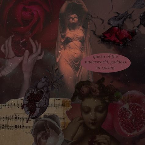 Pomegranate Hades And Persephone, Persephone Pfp, Daughter Of Persephone Aesthetic, Pomegranate Aesthetic Dark, Hades And Persephone Aesthetic, Persephone Aesthetic, Red Goth Aesthetic, Red Goth, Percy Jackson Cabins