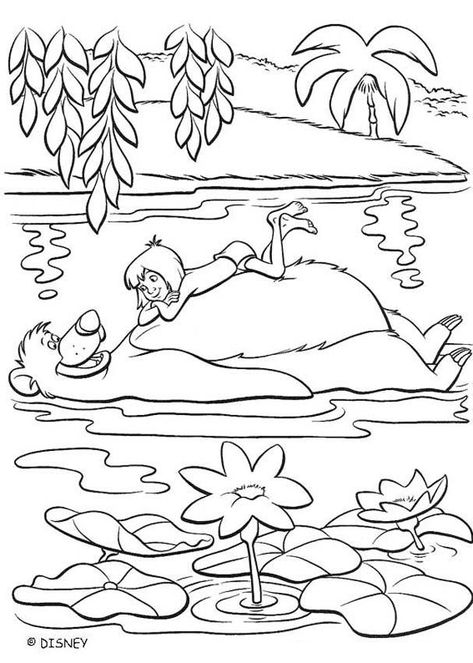 Normandy House, Disney Coloring Pages Printables, Jungle Book Characters, Jungle Coloring Pages, Jungle Pictures, Chalk Ideas, Jungle Book Disney, The Jungle Book, Disney Embroidery