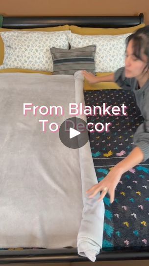 498K views · 4.4K reactions | Fun and fanciful way to display your blankets! This is a great storage solution for blankets you may not need during the summer! #homedecor  #storagesolutions #blanket #decor #tutorial | Annie Lynn | Annie Lynn · Original audio Blanket Folding Ideas, Folding Blankets, Blanket Folding, Blanket Decor, Fold Clothes, Folding Towels, Household Help, Clothes Hacks, Folding Clothes