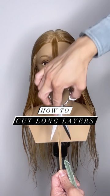 Vertical Layers Haircut, Extensions Haircut Long Layered, Long Layered Hair Tutorial Haircuts, How To Layer Long Hair Diy, Easy To Maintain Haircut Long Hair, Adding Layers To Long Hair, Easy Long Layer Haircut, Secret Layers Haircut, Diy Haircut Long Layers