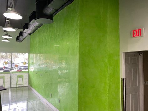 Venetian Plaster, Wall Finishes, Wall, Green