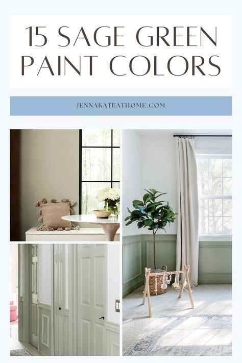 Looking to freshen up your home? Check out these sage green paint colors from Sherwin Williams and Benjamin Moore. Whether it’s for a sage green bedroom, nursery, kitchen, or living room, these sage green wall paint ideas are perfect. Trust me, the best green paint colors for sage green painted walls can really add a calming vibe to any room. Green Wall Colors, Sage Green Wall Paint, Green Wall Paint, Best Green Paint Colors, Sage Green Paint Colors, Green Paint Colors Bedroom, Green Interior Paint, Sage Paint Color, Wall Molding Living Room