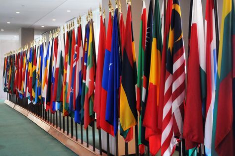 Country flags at UN Headquarters - BBNJ IGC-5 - 16Aug2022 - Photo | IISD Earth Negotiations Bulletin Un Headquarters, Country Flags