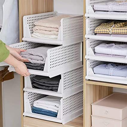 Plastic Cupboard, Foldable Wardrobe, Wardrobe Storage Boxes, Closet Shelf Organization, Stackable Storage Bins, Plastic Storage Bins, Closet Shelves, Basket Shelves, Stackable Storage