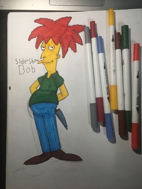 #simpsons #sideshowbob #killer Side Show Bob, Side Show, Vault Boy, Pen, Drawings, Fictional Characters, Art