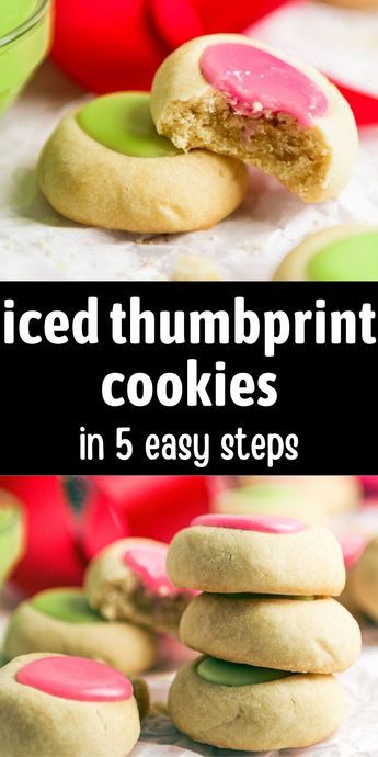 Are you on the search for holiday cookies? These gorgeous iced thumbprint cookies are easy to make with this recipe. They boast a vanilla flavor and pair crumbly cookies with sweet, colored icing for a yummy dessert! Everyone will love this recipe for thumbprint cookies! Iced Thumbprint Cookies Recipe, Frosted Thumbprint Cookies, Thumbprint Cookies With Buttercream Frosting, Easy Thumb Print Cookies Recipes, Icing Thumbprint Cookies, Small Batch Thumbprint Cookies, Thumbprint Cookies With Frosting, Thumbprint Cookies Recipe With Icing, Easter Thumbprint Cookies