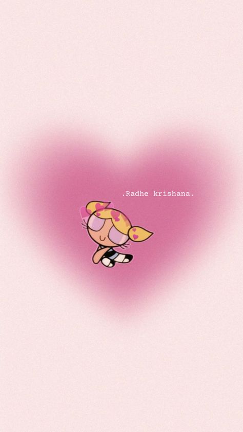 #cuteradhakrishnavibe #aesthetic #iphonewallpapper #powerpuffgirls #kawaii #spiritual #nostalgic #pinkheart Radhe Krishna Aesthetic, Krishna Aesthetic, Nostalgic Cartoon, Pink Heart Background, Spiritual Vibes, Heart Background, Adorable Cartoon, Radhe Krishna, Cartoon Character