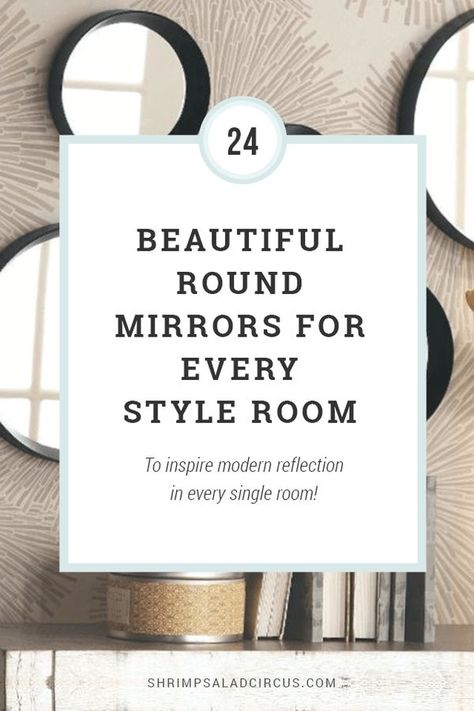 Round Mirror Ideas Under $150 - Home decor inspiration to dress up any wall in four distinct design styles! Round Mirrors Decor Ideas, Round Mirrors On Wall, Round Mirror Ideas, Round Mirror Decor Ideas, Small Mirror Wall Decor, Mirror Redo, Mirror Collage, Mirror Placement, Mirror Decor Ideas