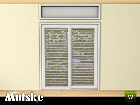 Modern slidingdoor with blinds. The door has several options for the height of the blinds. 4 recolorable parts.  Found in TSR Category 'Sims 3 Doors' Sims 4 Modern House, Sims 4 Kitchen, Cc Furniture, Sliding Door Blinds, Sims 4 House Building, Sims 4 Gameplay, Sims 4 Cc Furniture, Sims 4 Mods Clothes, Sliding Windows