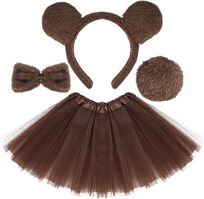 Animal Brown Bear Costume Bear Ears Headband Bowtie Tail Tutu Skirt Animal Fancy Costume Kit Halloween Cosplay Party Accessories for Girls Brown Bear Costume, Bear Ears Headband, Teddy Bear Costume, Eve Costume, Giraffe Costume, Book Costumes, Tap Costumes, Bear Halloween, Bear Costume