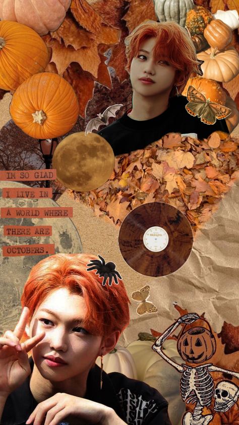 Music Vibes, Thanksgiving Wallpaper, Kids Background, Iphone Wallpaper Fall, Kpop Music, Orange Aesthetic, Halloween Backgrounds, Fall Kids, Halloween Fall