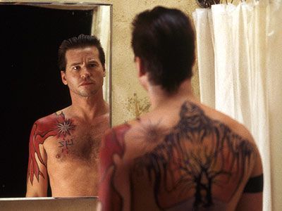 The Salton Sea. A tale of revenge, loss, love and a pretty bad ass tattoo. Val Kilmer doing some of his best acting. Before he became a direct to DVD actor. Thomas Jane, The Rainmaker, Sea Tattoo, Movie Tattoos, Salton Sea, Star Wars Trilogy, Val Kilmer, Tattoo Meaning, Best Supporting Actor