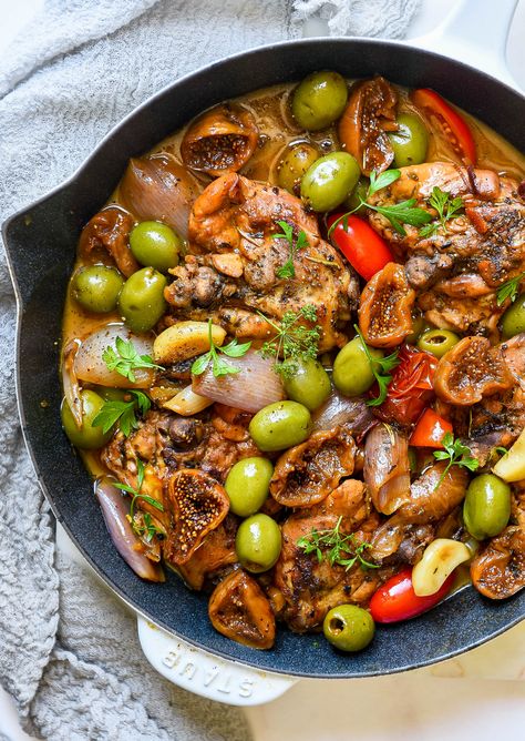 Chicken with Figs and Olives | Nourish Deliciously Chicken With Figs, Dried Fig Recipes Healthy, Recipes With Dried Figs, Chicken And Figs Recipe, Fig Recipes Dinner, Fig Recipes Healthy, Dried Fig Recipes, Fig Sauce, 2023 Recipes