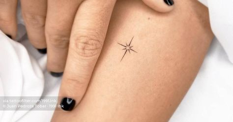 Ster Tattoo, North Star Tattoo, North Star Tattoos, Globe Tattoos, Star Tattoo Designs, Handpoke Tattoo, Tattoo Prices, Star Tattoo, Friendship Tattoos