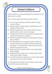 Explaining school rules on uniform School Uniform Essay, Persuasive Text, Informative Essay, School Rules, Essay Examples, Dream Interpretation, Social Stories, Working With Children, Graphing Calculator