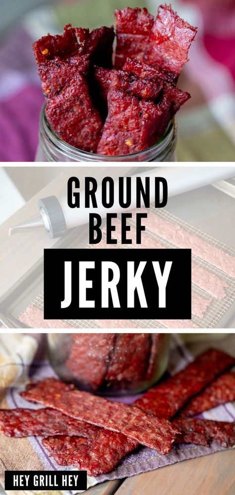 Jerky From Ground Beef, Soft Jerky Recipe, Ground Jerky Recipes Venison, Ground Venison Jerky Recipe Dehydrator, Ground Elk Jerky Recipe, Deer Burger Jerky Recipe, Bbq Jerky Recipes, Beef Jerky On Smoker, Ground Pork Jerky Recipes