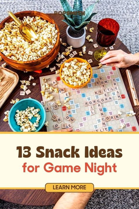 Looking for easy game night snacks that won't leave your home messy? Allow us to share with you 13 delicious game night snacks ideas worth trying, including stovetop popcorn, snack mixes, and finger food snacks for party. So what are you waiting for? Head over to the Popsmith website today to discover your new favorite party snacks for game night. | popcorn Easy Game Night Snacks, Game Night Snack Ideas, Snacks For Game Night, Board Game Night Snacks, Finger Food Snacks, Night Snack Ideas, Vegan Party Snacks, Snacks For Party, Game Night Snacks