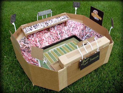 Fat Brain Toys Memorial Stadium Cardboard Baseball Stadium, Football Diorama, Diy Football Stadium, Diorama Museum, Shavuot Crafts, State Project, Snack Stadium, Stadium Art, Football Diy