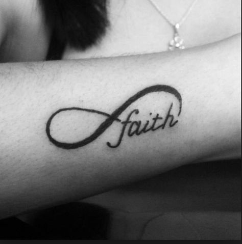 Faith Infinity Faith Tattoo, Faith Tattoo Designs, Faith Wrist Tattoo, Infinity Tattoo On Wrist, Infinity Symbol Tattoo, Meaningful Wrist Tattoos, Infinity Tattoo Designs, Faith Tattoo, Symbol Tattoo