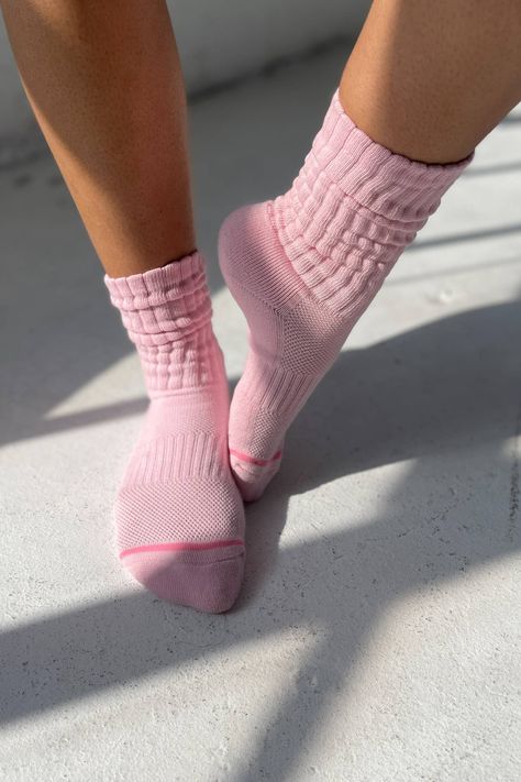 Why We Made This? Put your best foot forward in the Ballet Socks. A thicker, ribbed leg adds bubbly texture while still maintaining support. The feel and design of the foot remain close to the Boyfriend Socks, featuring arch support and breathable mesh along the top. Perfect for dancing, scrunching, lounging, and everything in between. Contents: 85% cotton, 13% polyester, 2% spandex Sizing: One size fits most (US women's size 6-10) Made in South Korea Care Instructions: Machine wash cold, Tumble Boyfriend Socks, Ballet Socks, Winter 23, Sock Game, The Ballet, The Boyfriend, Room Fragrances, Ballet Pink, Hair Fragrance