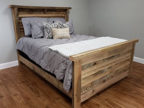 Farmhouse Queen Bed, Wood Bed Set, Reclaimed Wood Bedroom, Reclaimed Wood Bed, Barnwood Bed, King Bed Set, Barnwood Headboard, Country Bedroom Furniture, Eastern Tennessee