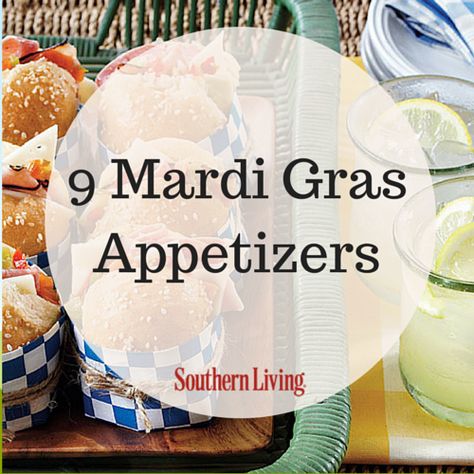 9 Mardi Gras Appetizers | Start your party off with delicious Mardi Gras appetizers like Mini Muffulettas, Creole Deviled Eggs, and more! Mardi Gras Snacks, Mardi Gras Appetizers, Mardi Gras Party Food, Mardi Gras Dinner, Mardi Gras Activities, Mardi Grad, New Orleans Party, Madi Gras, Mardi Gras Centerpieces