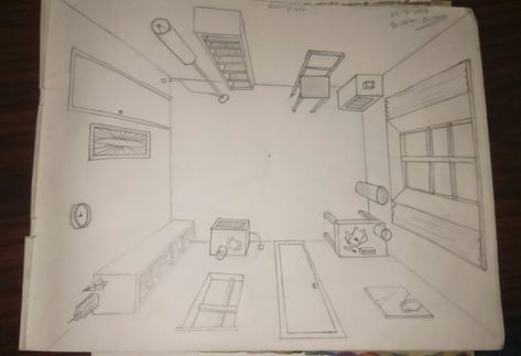 Bird eye view of living room Birds Eye View Of Bedroom, Bird Eye View Drawing, Drawing Of A Room, Birds Eye View Drawing, Drawing Items, Bio Project, Bird Eye View, View Drawing, Bedroom Drawing