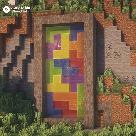 Goldrobin - Minecraft Builder on Instagram: “Tetris House/Base! 🕹 New YouTube Tutorial! (Link in Bio!) Follow @xgoldrobin for more Minecraft Building ideas & designs! 🏡…” Goldrobin Minecraft, Minecraft Crafting Recipes, Minecraft Building Ideas, Minecraft Statues, Minecraft Animation, Minecraft Modern, Diy Minecraft, Cool Minecraft Houses, Cute Minecraft Houses