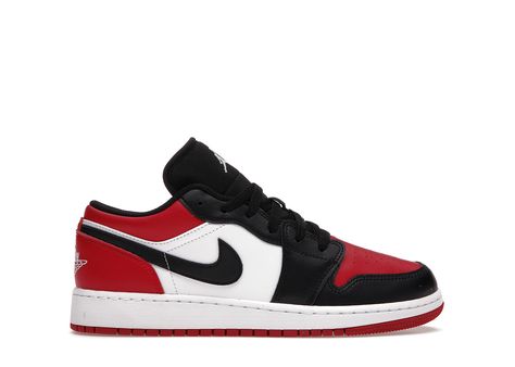 Air Jordan Low Black, Jordan 1 Low Bred Toe, Nike Jordan Low, Jordan 1 Low Red, Nike Air Jordan Low, Jordan 1 Low Bred, Black And White Jordans, Red And Black Shoes, Air Jordan Low