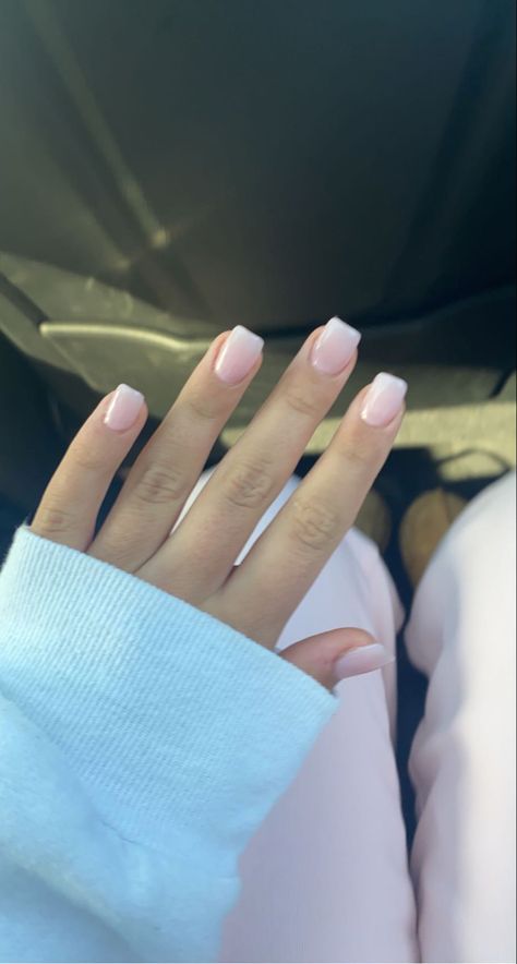 Plain Nails For Summer, Pretty Short Square Nails, Super Short Coffin Acrylic Nails, Basic Short Square Nails, Back To School Nail Ideas Square, Baby Pink Nails Square, Cute Nails Acrylic Square, Back To School Nails Natural, Simple Acrilyc Nails