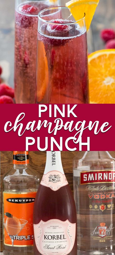 Pink Champagne Punch, Nye Drinks, Champagne Punch Recipes, New Years Eve Drinks, New Year's Drinks, New Years Cocktails, Champagne Punch, Punch Cocktails, Crazy For Crust