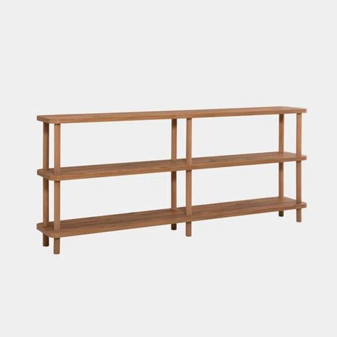 Loon Peak® Zanesfield 29.75" H x 56" W Solid Wood Standard Bookcase | Wayfair Wide Bookcase, Office Bookcase, Etagere Bookcase, Wood Bookcase, Austin Design, Design Minimalista, Particle Board, Dining Furniture, Room Furniture