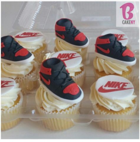 Sneakers Cupcakes Nike Cupcakes Cake Ideas, Sneaker Ball Treat Table Ideas, Sneakers Cake Ideas, Sneaker Ball Food Ideas, Sneakers Birthday Theme, Sneaker Party Ideas, Sneaker Cupcakes, Sneaker Ball Cake Ideas, Sneaker Baby Shower Theme