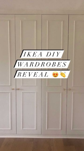 Olivia • LivvyLand on Instagram: "Now THAT’S a before and after!🤯😍When we took out our closet to create a larger primary bathroom, Blake had the brilliant idea of built-in wardrobes along the back wall of our bedroom. He is our handyman extraordinaire and totally rocked this project! Custom wardrobes cost a LOT! Which is why we love the DIY IKEA version. It may have taken us a while (started this one in August…kiddos and work and life!) but it was SO WORTH IT.😍Dreamiest room ever…our own litt Built In Wardrobe Paint Ideas, Diy Panel Wardrobe Doors, Wardrobe With Moulding Design, Built In Wall Units Bedroom, Ikea Hemnes Wardrobe, Ikea Wardrobe Doors Makeover, Tv In Primary Bedroom, Painting A Wardrobe, Primary Bedroom Built In Wardrobe