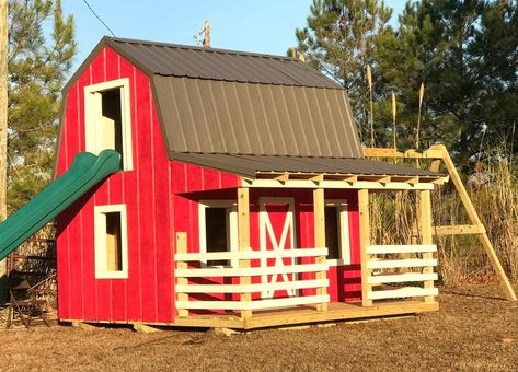 Silo Playhouse, Barn Playhouse, Outdoor Playhouse Ideas, Diy Playhouse Plans, Kids Playhouse Plans, Playhouse Plan, Outside Playhouse, Living Pool, Playhouse Plans