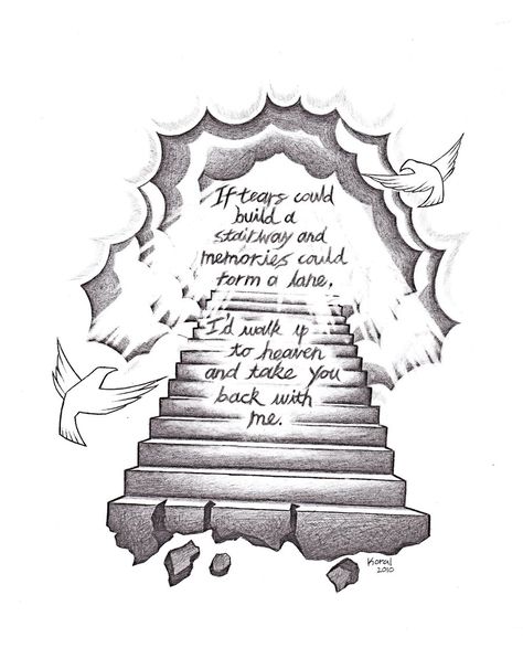 popular drawing designs | stairway to heaven by heteroclite360 designs interfaces tattoo design ... Rip Drawing Ideas, Loved One Tattoo, Stairway To Heaven Tattoo, Rip Tattoos, Heaven Tattoo, Half Sleeve Tattoo Stencils, Rip Tattoo, Heaven Tattoos, Half Sleeve Tattoos Drawings