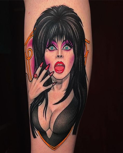 Elvira, Mistress Of The Dark (@therealelvira) • Instagram photos and videos Elvira Tattoo Design, Elvira Tattoo Ideas, Elvira Portrait, Elvira Tattoo, Halloween Inktober, Inktober Ideas, Witchy Tattoos, Tattoo Concepts, Goth Tattoo