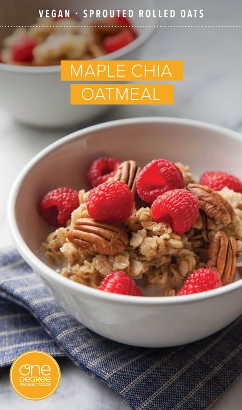 Enjoy this whole grain breakfast of Maple Chia Oatmeal. Made with our Sprouted Rolled Oats for added fiber, flavor, and nutrition. This recipe is easy to follow and makes use of pantry ingredients you most likely have. Delight in the ease of this nutrient-rich breakfast that will keep you sustained throughout the day & make getting out of bed worth it. 

Save and give it a try!
.
#oatmeal #easyrecipe #maple #chiaseeds #breakfast #rolledoats #mostimportantmealoftheday Sprouted Oats Recipes, Overnight Sprouted Rolled Oats, Oatmeal And Chia Seeds Overnight Oats, Overnight Oats With Maple Syrup, Overnight Oats Maple Brown Sugar, Oat Pancakes, Oats Breakfast, Quick Oats, Breakfast Cookies